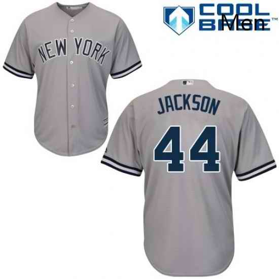Mens Majestic New York Yankees 44 Reggie Jackson Replica Grey Road MLB Jersey